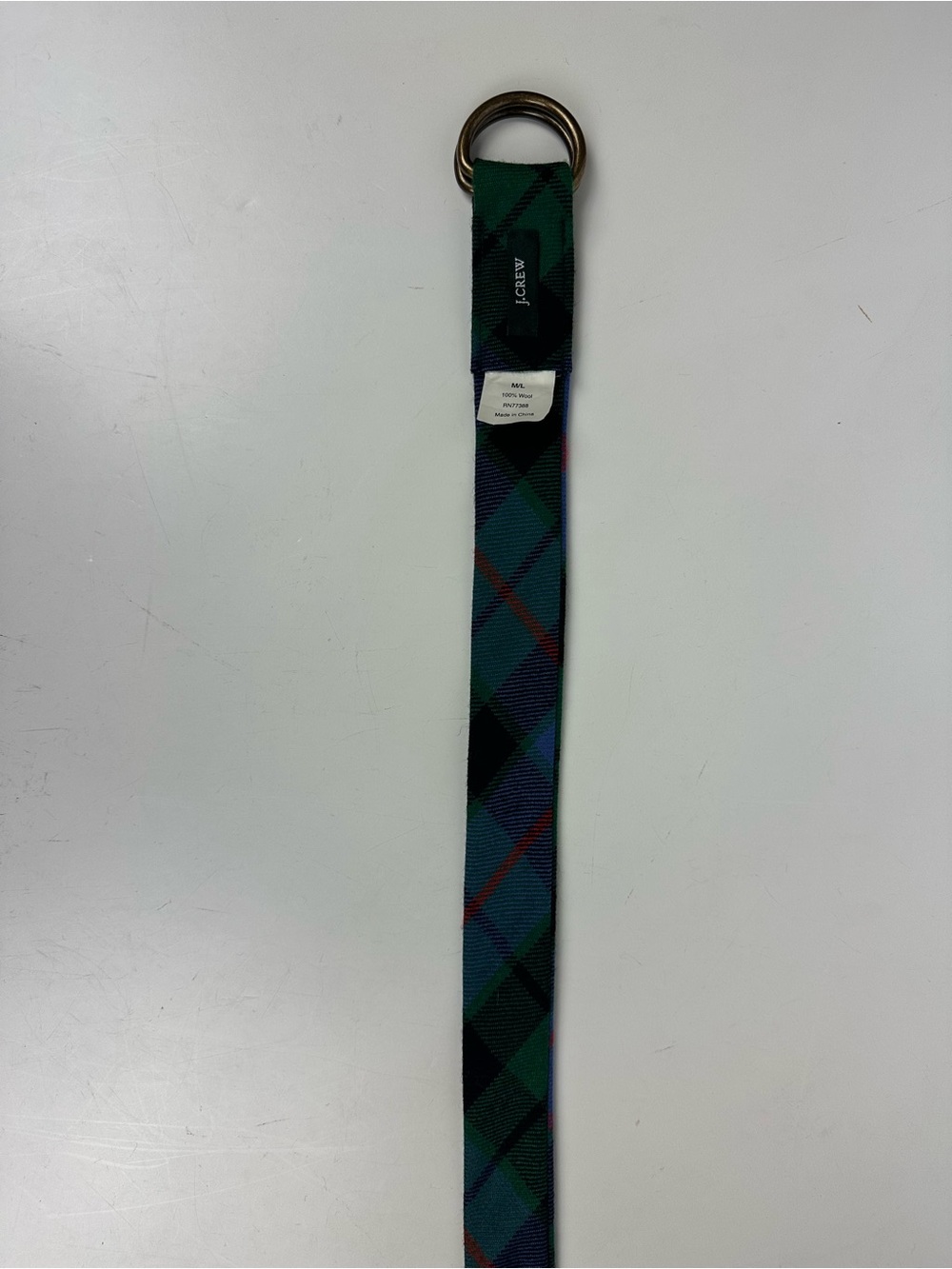 J. Crew Plaid Wool Ribbon D-Ring Belt - Picture 7 of 10